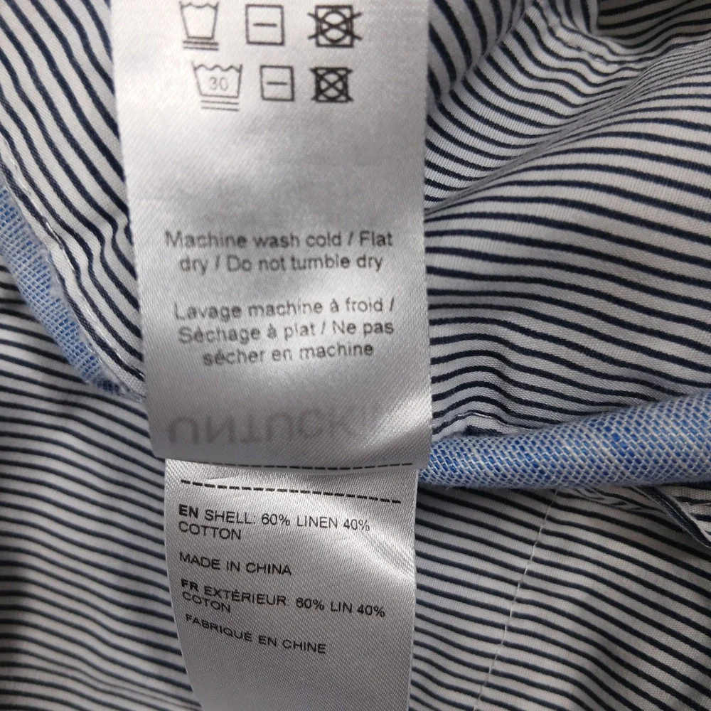 UNTUCKit Linen Blend Shorts Men's 42 Light‎ Blue Chino Casual Summer Flat Front
